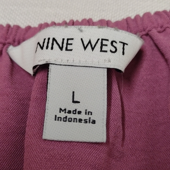 Nine West Women's Squareneck Peplum Top Blouse Size L - Picture 8 of 9